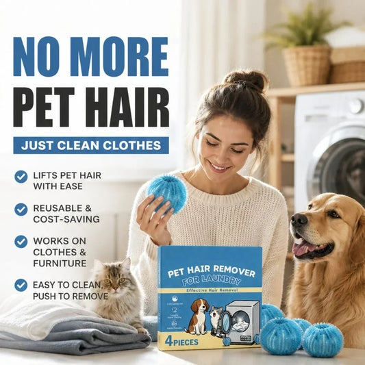 🐾 Catch Pet Hair Instantly! No-Snag Reusable Laundry Balls – The Ultimate Solution for Pet Owners 🧺