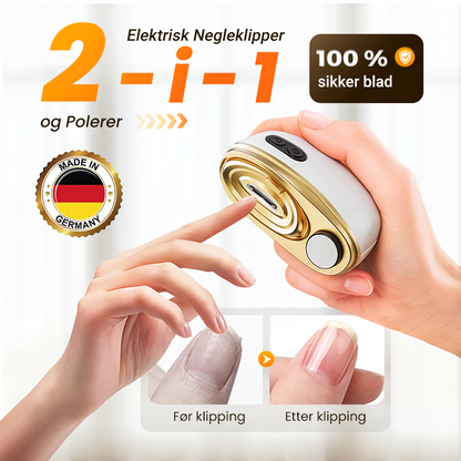 🔥SISTE DAGS KAMPANJE - 50% RABATT🔥💅2-i-1 elektrisk negleklipper og poleringsapparat