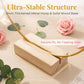 🌸 50% OFF! ✨ Gold-Tone Decorative Hoop with Wooden Stand – Customizable Table Centerpiece with LED String, Reusable Design for Flowers, Ribbon & Greenery – Elegant Iron & Pine Wood Craft for Events & Everyday Decor 🎀