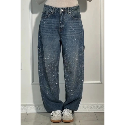 Damebukser med strassdekorasjon – Uformelle, komfortable bukser til hverdagsbruk og fritid ✨👖