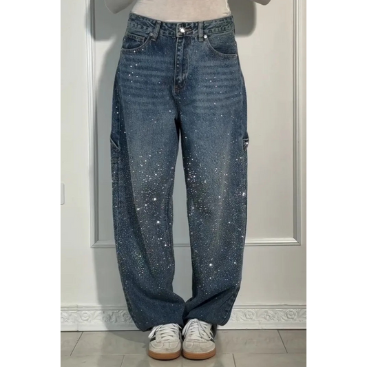 Damebukser med strassdekorasjon – Uformelle, komfortable bukser til hverdagsbruk og fritid ✨👖