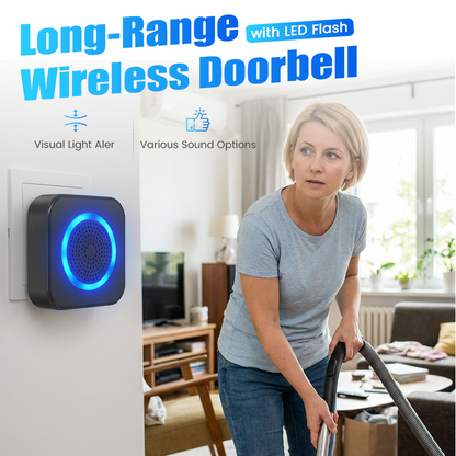 🔔🚪Trådløs dørklokke med lang rekkevidde og LED-blits
