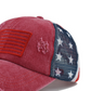American Flag Ponytail Embroidered Hat