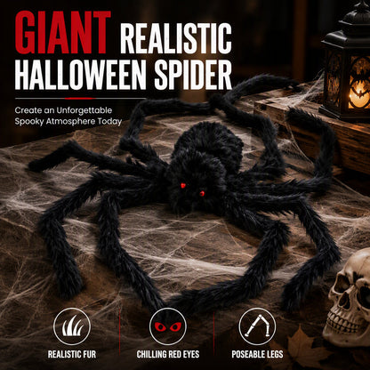 🕷️ Buy 2, Get 1 FREE! Oversized Outdoor Halloween Spider – Perfect for Multiple Spots, Haunted House Themes & DIY Scary Displays! 👻✨
