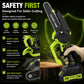 🔋 Powerful Cordless Mini Electric Chainsaw – With Long-Lasting Battery & Safety Lock for Precise Cutting 💪